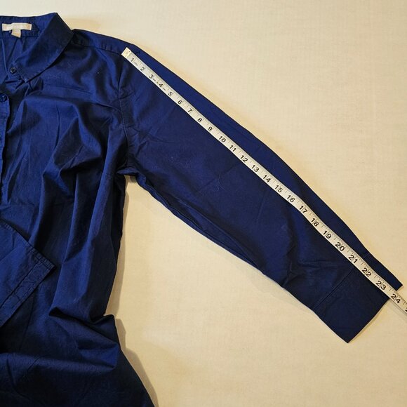 Woman Within Plus Size 1X 22/24, Long Sleeved, Button Down, Blue, Blouse - Picture 6 of 8